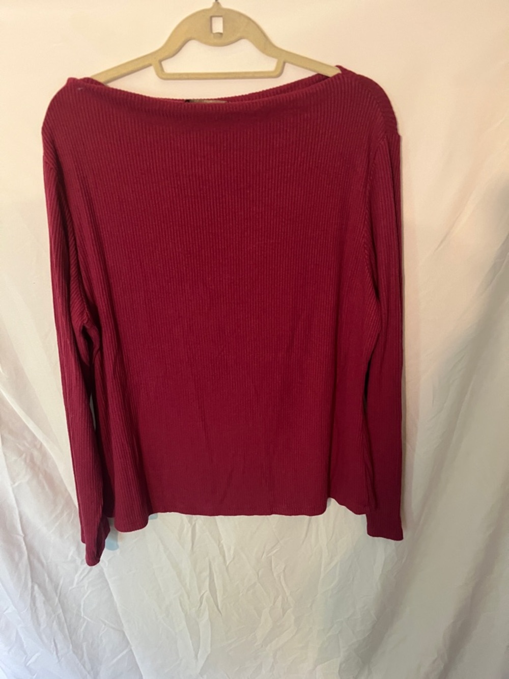 Banana Republic Ribbed Long Sleeve Top - Boatneck Deep Berry - Picture 4 of 4